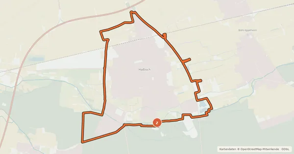 Kartenübersicht der Radroute Rund um Haßloch (blau)