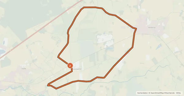 Kartenübersicht der Radroute Rund um Heidenau-Kalbe Radweg