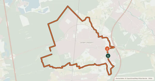 Kartenübersicht der Radroute Rund um Langen