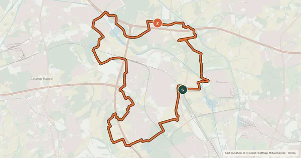 Kartenübersicht der Radroute Rund um Mengede