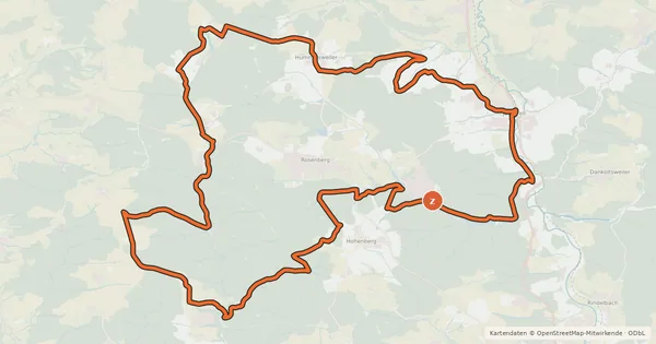 Kartenübersicht der Radroute Rund um Rosenberg