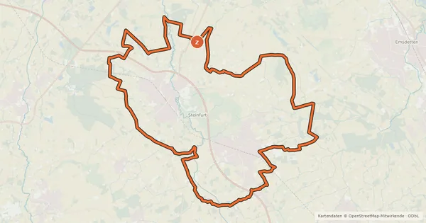 Kartenübersicht der Radroute Rund um Steinfurt