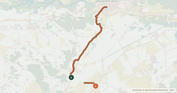 Kartenübersicht der Radroute Rund ums Donaumoos