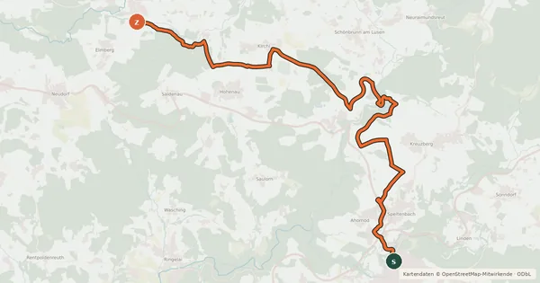 Kartenübersicht der Radroute Rundkurs Panoramatour