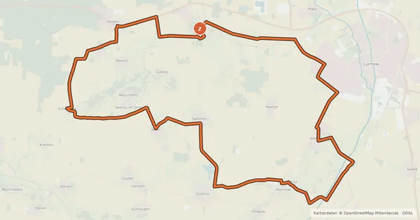 Kartenübersicht der Radroute Rundlings-Tour