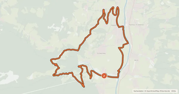 Kartenübersicht der Radroute Rundroute Mühltal