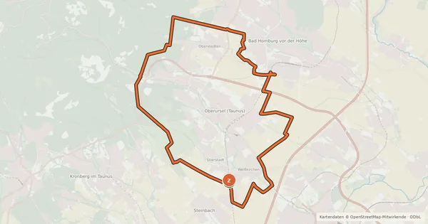 Kartenübersicht der Radroute Rundroute Oberursel