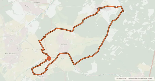 Kartenübersicht der Radroute Rundroute Wehrheim