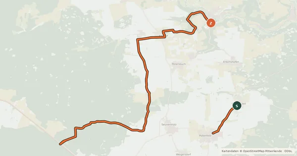 Kartenübersicht der Radroute Rundtour 7