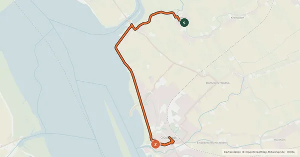 Kartenübersicht der Radroute Rundtour am Mönchsweg