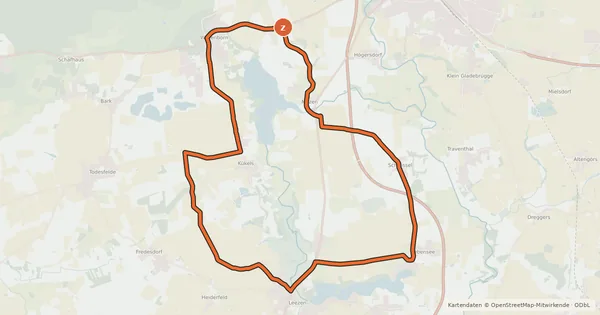 Kartenübersicht der Radroute Rundtour am Mönchsweg