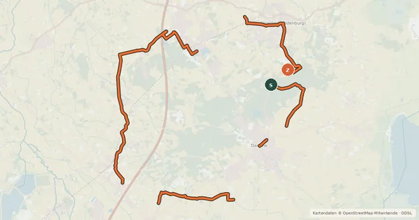 Kartenübersicht der Radroute Rundtour Dammer Berge