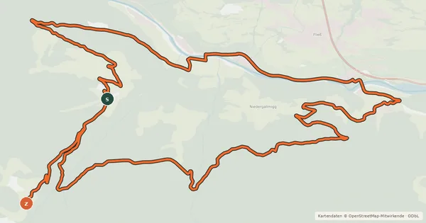 Kartenübersicht der Radroute Rundtour Hochgallmigg