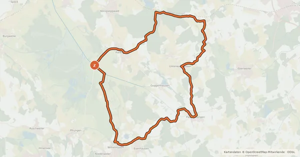 Kartenübersicht der Radroute Rundtour Schloss Königsegg