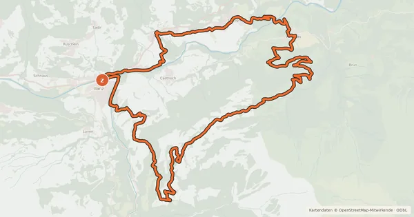 Kartenübersicht der Radroute Rundtour über den Rhein