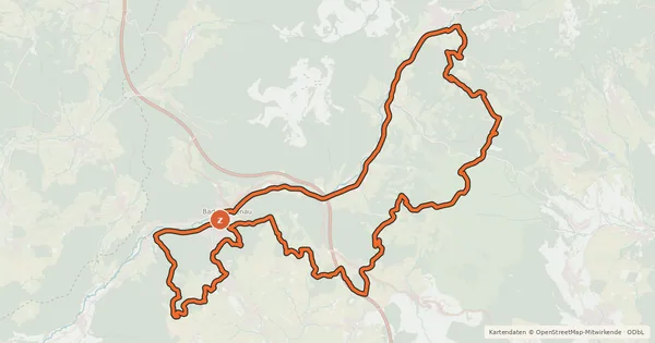 Kartenübersicht der Radroute Rundweg 1 "Dreistelzrunde" - Bad Brückenau - Rhön
