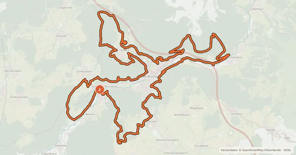 Kartenübersicht der Radroute Rundweg 9 Brückenauer Runde - Bad Brückenau