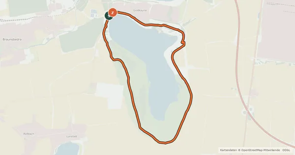 Kartenübersicht der Radroute Rundweg Großkaynaer See