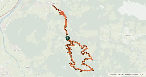 Kartenübersicht der Radroute Rundweg Hochlindalm