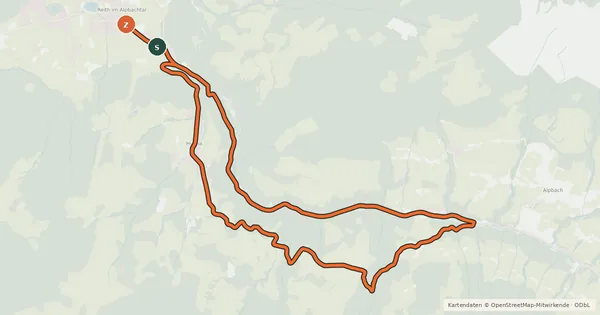 Kartenübersicht der Radroute Rundweg Kolber