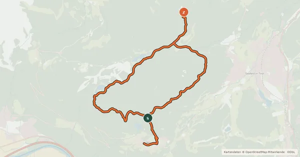 Kartenübersicht der Radroute Rundweg Mösern-Wildmoos