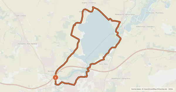 Kartenübersicht der Radroute Rundweg Talsperre Bautzen