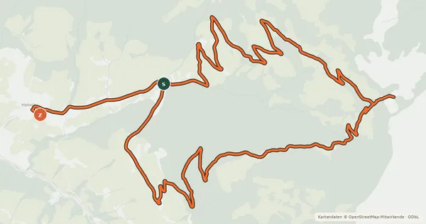 Kartenübersicht der Radroute Rundweg Thaleralm-Sieglbichlalm