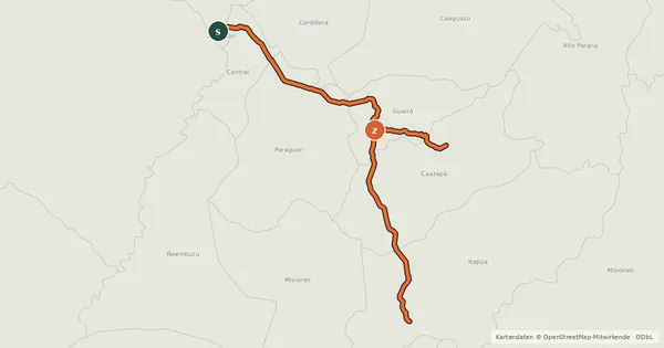 Kartenübersicht der Radroute Ruta-01 de Ciclismo. Ferrocarril