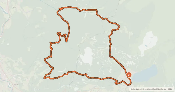 Kartenübersicht der Radroute S 420 Sandling Runde