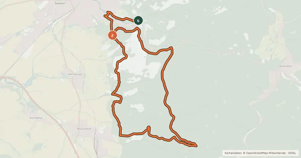 Kartenübersicht der Radroute S1 (Harzvorland-Tour)