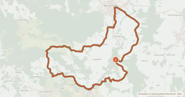 Kartenübersicht der Radroute S1, Zwettler Runde