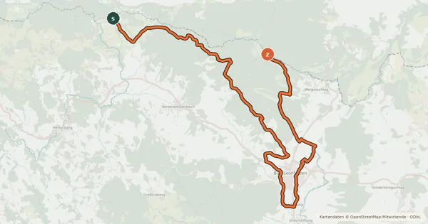 Kartenübersicht der Radroute S20, Sternwald Grenzland Runde