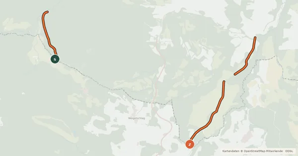 Kartenübersicht der Radroute S8, Vyšší Brod Runde CZ
