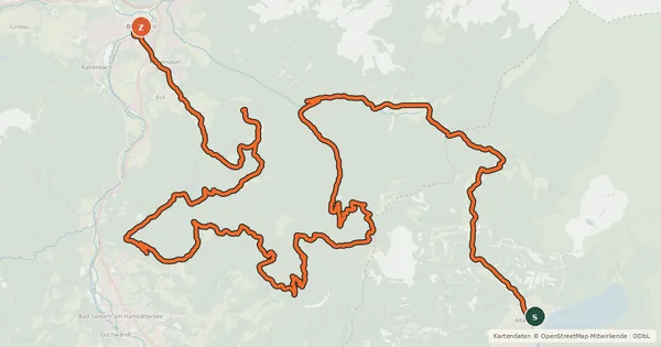 Kartenübersicht der Radroute S800 BergeSeen 07