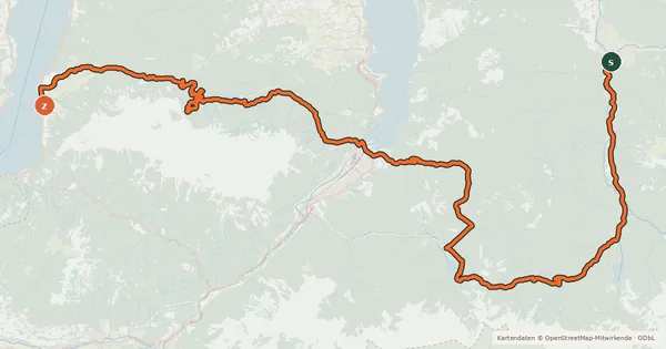 Kartenübersicht der Radroute S800 BergeSeen 09