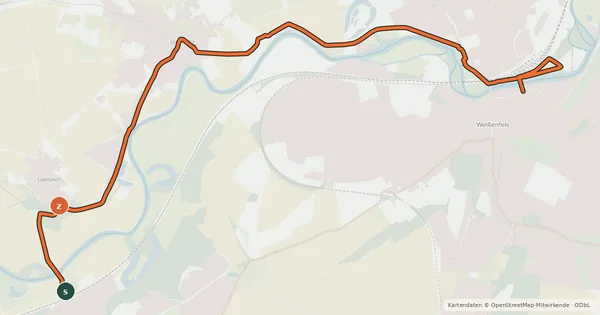 Kartenübersicht der Radroute Saaleradweg Variante