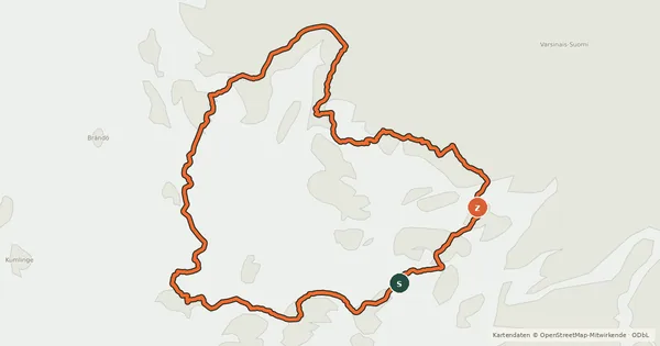 Kartenübersicht der Radroute Saariston rengastie