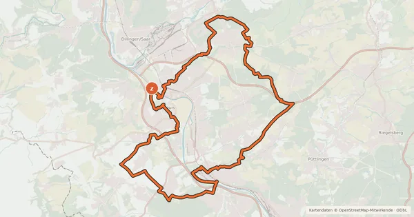 Kartenübersicht der Radroute Saarlouiser Runde