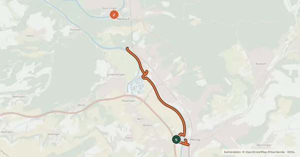 Kartenübersicht der Radroute Saarschleifen-Runde klassik