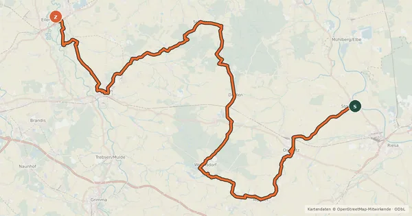 Kartenübersicht der Radroute Sachsen-M [Abschnitt C] Strehla-Eilenburg