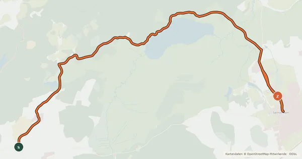 Kartenübersicht der Radroute Sachsenkam - Kirchsee - Kirchbichl