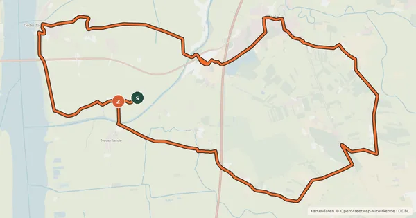 Kartenübersicht der Radroute Sagenweg 2