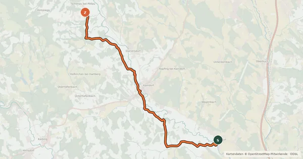 Kartenübersicht der Radroute Saifentalradweg