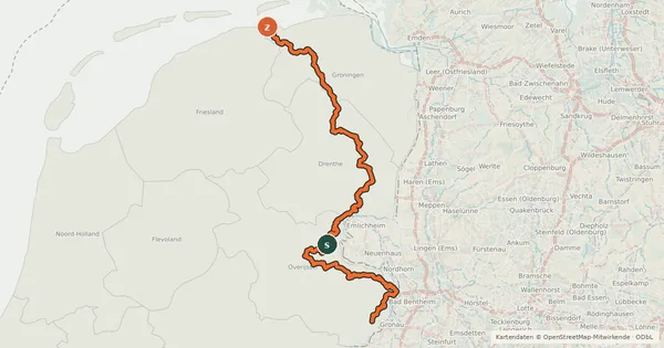 Kartenübersicht der Radroute Saksenroute - 06 - Ootmarsum - Enschede
