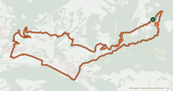 Kartenübersicht der Radroute Salginatobelbrücke