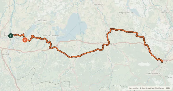 Kartenübersicht der Radroute Salinenradweg