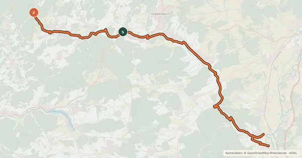 Kartenübersicht der Radroute Salzböde-Radweg