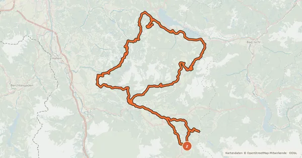 Kartenübersicht der Radroute Salzburger Almentour