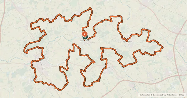 Kartenübersicht der Radroute Sandsteinroute