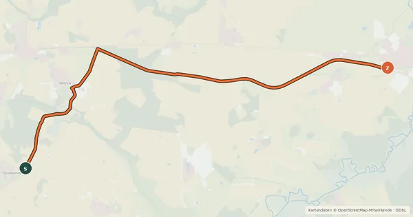 Kartenübersicht der Radroute Sanitz-Marlow